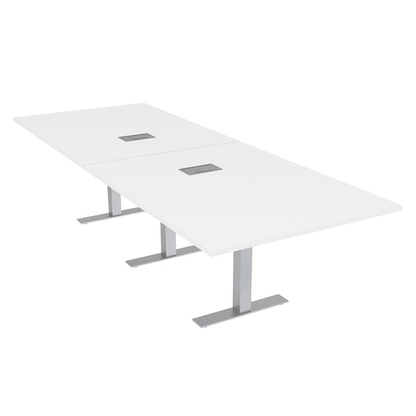 45 in W, 120 in L, 29 in H, Engineered Wood Top, White